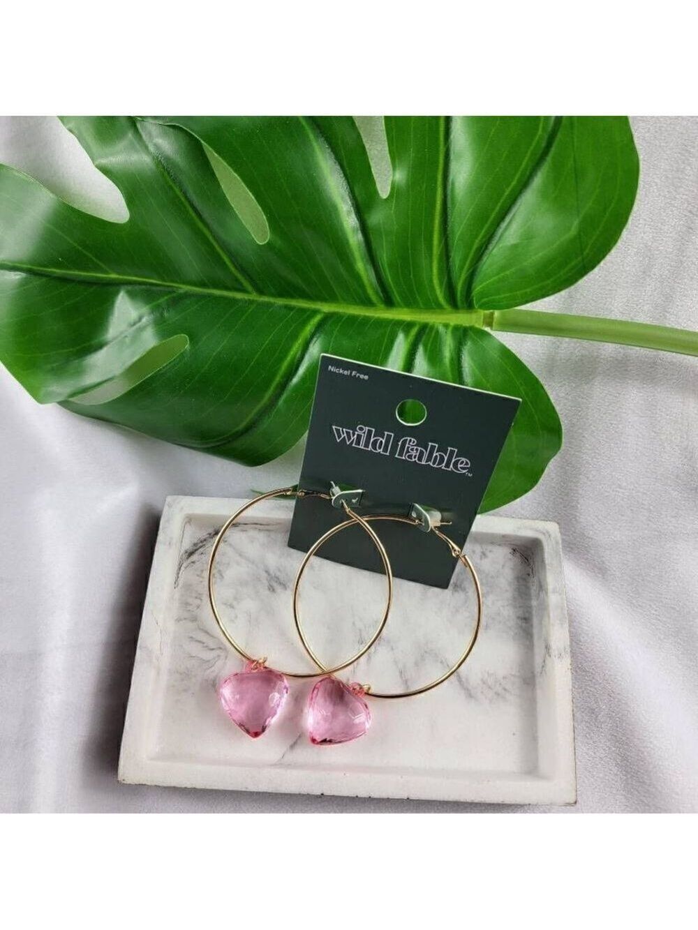 Wild Fable Hoops with Heart Gem